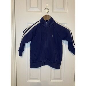 Polo Ralph‎ Lauren Full Zip Front Long Sleeve Jacket Navy Pony Boys Girls 4